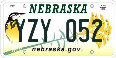 NE license plate YZY052