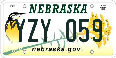 NE license plate YZY059
