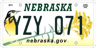 NE license plate YZY071