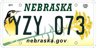 NE license plate YZY073