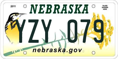 NE license plate YZY079