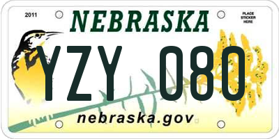 NE license plate YZY080