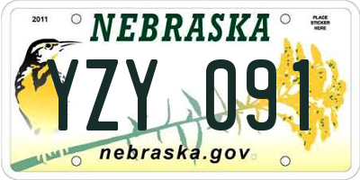 NE license plate YZY091