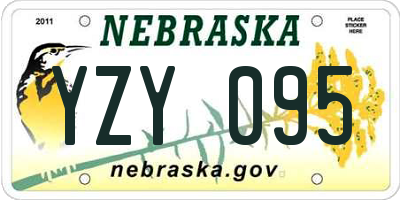NE license plate YZY095