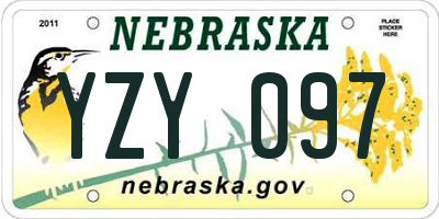 NE license plate YZY097