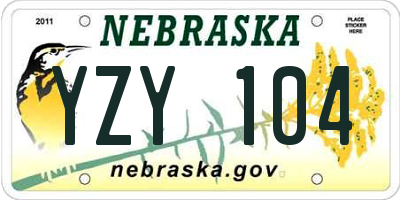 NE license plate YZY104