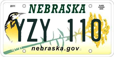 NE license plate YZY110