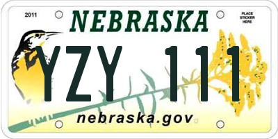 NE license plate YZY111