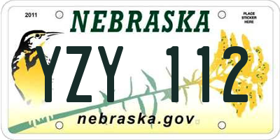 NE license plate YZY112