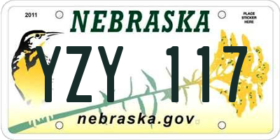 NE license plate YZY117