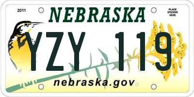 NE license plate YZY119