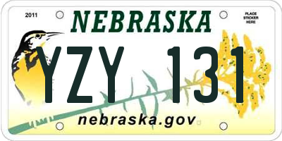 NE license plate YZY131