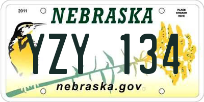 NE license plate YZY134