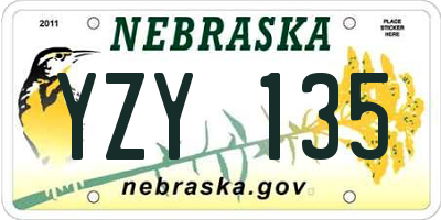 NE license plate YZY135