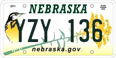 NE license plate YZY136