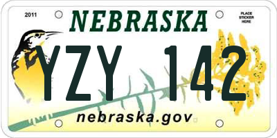 NE license plate YZY142