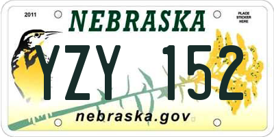 NE license plate YZY152