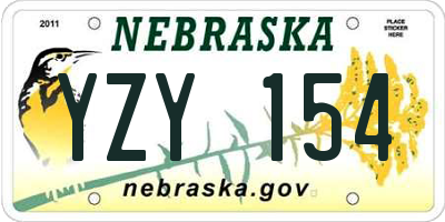 NE license plate YZY154