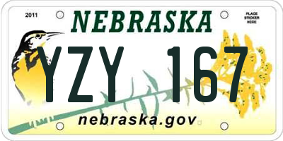 NE license plate YZY167