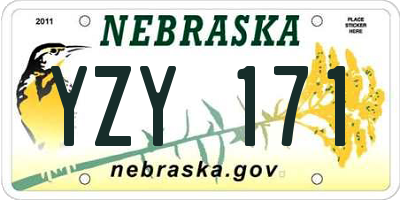 NE license plate YZY171