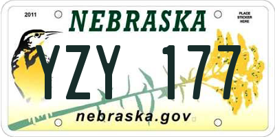 NE license plate YZY177