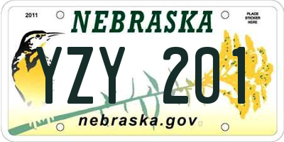 NE license plate YZY201