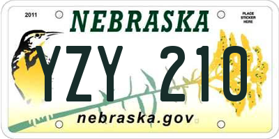 NE license plate YZY210