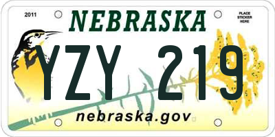 NE license plate YZY219