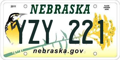 NE license plate YZY221