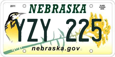 NE license plate YZY225