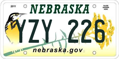 NE license plate YZY226