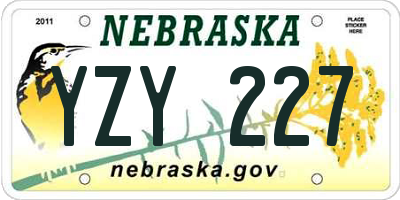 NE license plate YZY227