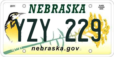NE license plate YZY229