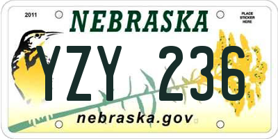 NE license plate YZY236
