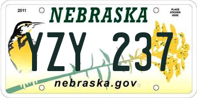 NE license plate YZY237