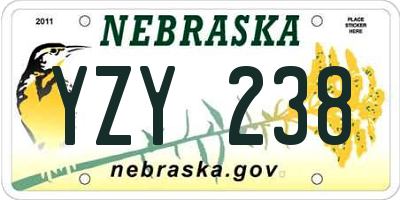 NE license plate YZY238