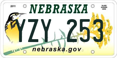 NE license plate YZY253