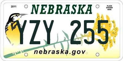 NE license plate YZY255