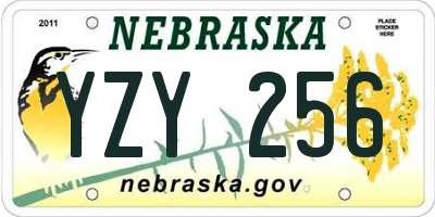 NE license plate YZY256