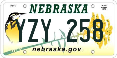 NE license plate YZY258