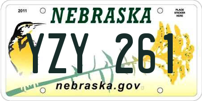 NE license plate YZY261