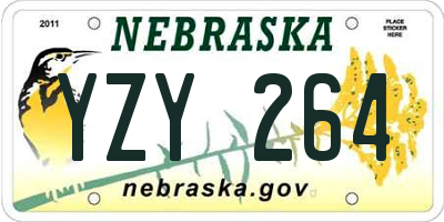 NE license plate YZY264