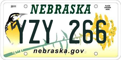 NE license plate YZY266