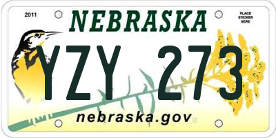 NE license plate YZY273