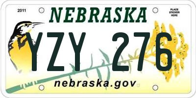 NE license plate YZY276