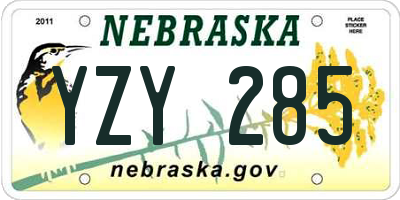 NE license plate YZY285