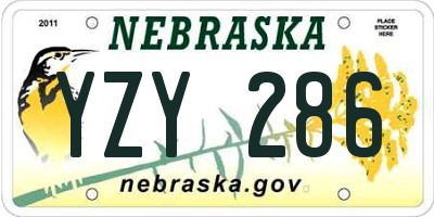 NE license plate YZY286