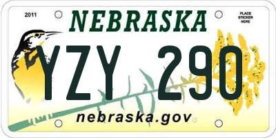 NE license plate YZY290