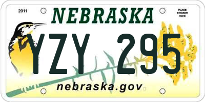 NE license plate YZY295
