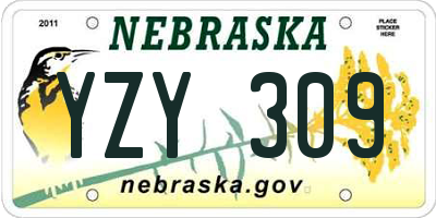 NE license plate YZY309